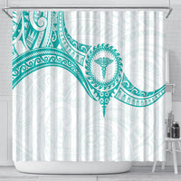 New Zealand Aotearoa Shower Curtain Nurse Tribal Teal Version LT05 - Polynesian Pride