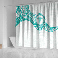 New Zealand Aotearoa Shower Curtain Nurse Tribal Teal Version LT05 - Polynesian Pride