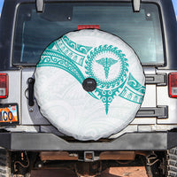 New Zealand Aotearoa Spare Tire Cover Nurse Tribal Teal Version LT05 Teal - Polynesian Pride