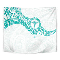 New Zealand Aotearoa Tapestry Nurse Tribal Teal Version LT05 - Polynesian Pride