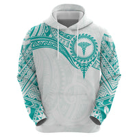 Personalised New Zealand Aotearoa Zip Hoodie Nurse Tribal Teal Version LT05 - Polynesian Pride