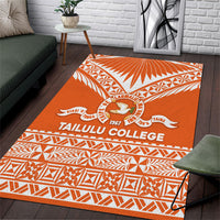 Tonga Tailulu College Area Rug Tongan Kupesi Pattern LT05 Orange - Polynesian Pride