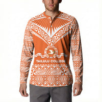 Personalised Tonga Tailulu College Button Sweatshirt Tongan Kupesi Pattern LT05 - Polynesian Pride