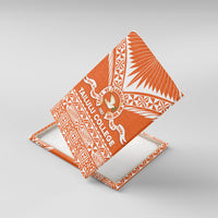 Tonga Tailulu College Canvas Wall Art Tongan Kupesi Pattern LT05 With Frame Orange - Polynesian Pride