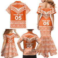 Personalised Tonga Tailulu College Family Matching Mermaid Dress and Hawaiian Shirt Tongan Kupesi Pattern
