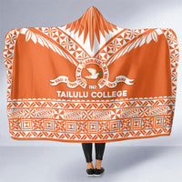 Tonga Tailulu College Hooded Blanket Tongan Kupesi Pattern LT05 One Size Orange - Polynesian Pride
