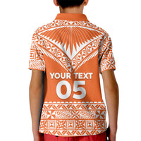 Personalised Tonga Tailulu College Kid Polo Shirt Tongan Kupesi Pattern LT05 - Polynesian Pride