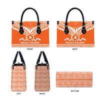 Tonga Tailulu College Leather Bag Tongan Kupesi Pattern LT05 - Polynesian Pride