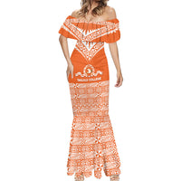 Personalised Tonga Tailulu College Mermaid Dress Tongan Kupesi Pattern LT05 - Polynesian Pride