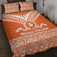 Tonga Tailulu College Quilt Bed Set Tongan Kupesi Pattern LT05 Orange - Polynesian Pride