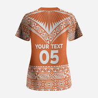 Personalised Tonga Tailulu College Scrub Top Tongan Kupesi Pattern LT05 - Polynesian Pride