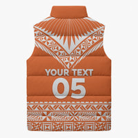 Personalised Tonga Tailulu College Sleeveless Puffer Jacket Tongan Kupesi Pattern LT05 - Polynesian Pride
