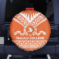 Tonga Tailulu College Spare Tire Cover Tongan Kupesi Pattern LT05 No hole Orange - Polynesian Pride