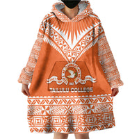 Personalised Tonga Tailulu College Wearable Blanket Hoodie Tongan Kupesi Pattern LT05 - Polynesian Pride