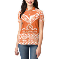 Personalised Tonga Tailulu College Women Polo Shirt Tongan Kupesi Pattern LT05 - Polynesian Pride