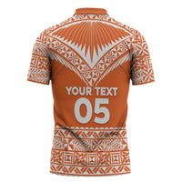 Personalised Tonga Tailulu College Zipper Polo Shirt Tongan Kupesi Pattern LT05 - Polynesian Pride