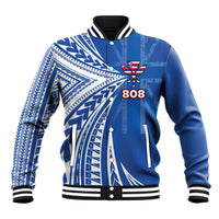 Personalised Hawaii 808 Baseball Jacket Unique Style LT05 Unisex Blue - Polynesian Pride
