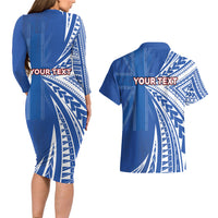 Personalised Hawaii 808 Couples Matching Long Sleeve Bodycon Dress and Hawaiian Shirt Unique Style LT05 - Polynesian Pride