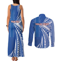 Personalised Hawaii 808 Couples Matching Tank Maxi Dress and Long Sleeve Button Shirt Unique Style LT05 - Polynesian Pride