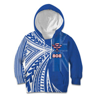 Personalised Hawaii 808 Kid Hoodie Unique Style LT05 Hoodie Blue - Polynesian Pride