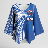 Personalised Hawaii 808 Kimono Sleeve Blouse Unique Style LT05 Female Blue - Polynesian Pride