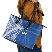 Hawaii 808 Leather Tote Bag Unique Style LT05 - Polynesian Pride