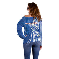 Personalised Hawaii 808 Off Shoulder Sweater Unique Style LT05 - Polynesian Pride