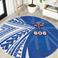 Hawaii 808 Round Carpet Unique Style LT05 Blue - Polynesian Pride