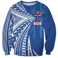 Personalised Hawaii 808 Sweatshirt Unique Style LT05 Unisex Blue - Polynesian Pride