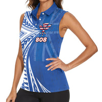 Personalised Hawaii 808 Women Sleeveless Polo Shirt Unique Style LT05 - Polynesian Pride