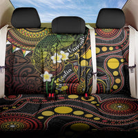 Vanuatu And Australia Aboriginal Back Car Seat Cover Iguana And Kangaroo Together LT05 One Size Black - Polynesian Pride