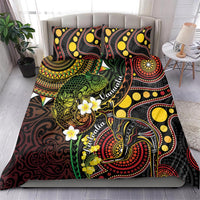 Vanuatu And Australia Aboriginal Bedding Set Iguana And Kangaroo Together LT05 - Polynesian Pride
