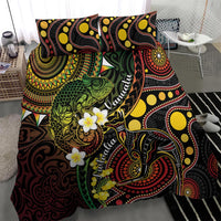 Vanuatu And Australia Aboriginal Bedding Set Iguana And Kangaroo Together LT05 - Polynesian Pride