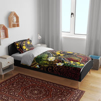 Vanuatu And Australia Aboriginal Bedding Set Iguana And Kangaroo Together LT05 - Polynesian Pride