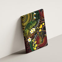 Vanuatu And Australia Aboriginal Canvas Wall Art Iguana And Kangaroo Together LT05 - Polynesian Pride