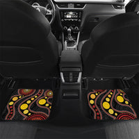 Vanuatu And Australia Aboriginal Car Mats Iguana And Kangaroo Together LT05 Set 2pcs - Back Black - Polynesian Pride