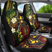 Vanuatu And Australia Aboriginal Car Seat Cover Iguana And Kangaroo Together