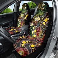 Vanuatu And Australia Aboriginal Car Seat Cover Iguana And Kangaroo Together