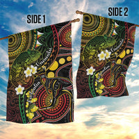 Vanuatu And Australia Aboriginal Garden Flag Iguana And Kangaroo Together LT05 - Polynesian Pride