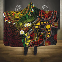 Vanuatu And Australia Aboriginal Hooded Blanket Iguana And Kangaroo Together LT05 - Polynesian Pride