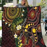 Vanuatu And Australia Aboriginal Quilt Iguana And Kangaroo Together LT05 Black - Polynesian Pride