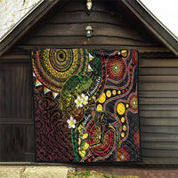 Vanuatu And Australia Aboriginal Quilt Iguana And Kangaroo Together LT05 - Polynesian Pride