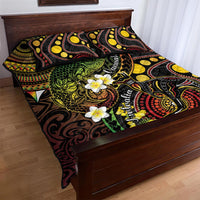 Vanuatu And Australia Aboriginal Quilt Bed Set Iguana And Kangaroo Together LT05 - Polynesian Pride