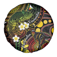 Vanuatu And Australia Aboriginal Spare Tire Cover Iguana And Kangaroo Together LT05 - Polynesian Pride