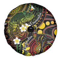 Vanuatu And Australia Aboriginal Spare Tire Cover Iguana And Kangaroo Together LT05 - Polynesian Pride