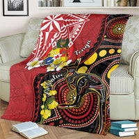 Tonga Ngatu And Australia Aboriginal Blanket Tongan Dove And Kangaroo Together LT05 - Polynesian Pride