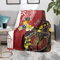 Tonga Ngatu And Australia Aboriginal Blanket Tongan Dove And Kangaroo Together LT05 - Polynesian Pride