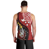 Tonga Ngatu And Australia Aboriginal Men Tank Top Tongan Dove And Kangaroo Together LT05 - Polynesian Pride