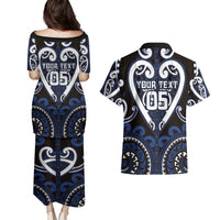 Custom Aotearoa Ngati Tuwharetoa Couples Matching Puletasi and Hawaiian Shirt Maori Tribal Pattern LT05 - Polynesian Pride