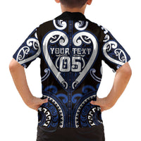 Custom Aotearoa Ngati Tuwharetoa Family Matching Off The Shoulder Long Sleeve Dress and Hawaiian Shirt Maori Tribal Pattern